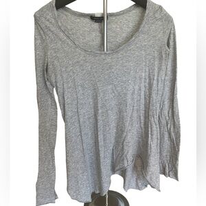 Olive Olivia Soft Gray Long Sleeve Asymmetrical Top